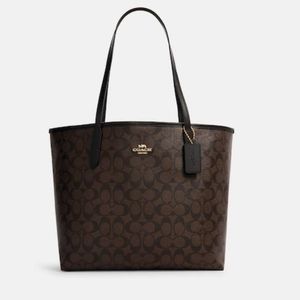 NWT Authentic Coach City Tote in Signature Canvas